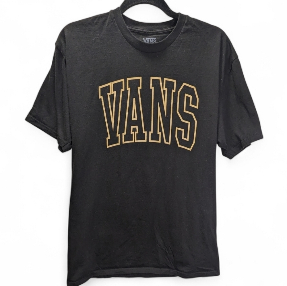 Vans Men's Black Tee with Gold Logo Casual Gorp core Size L